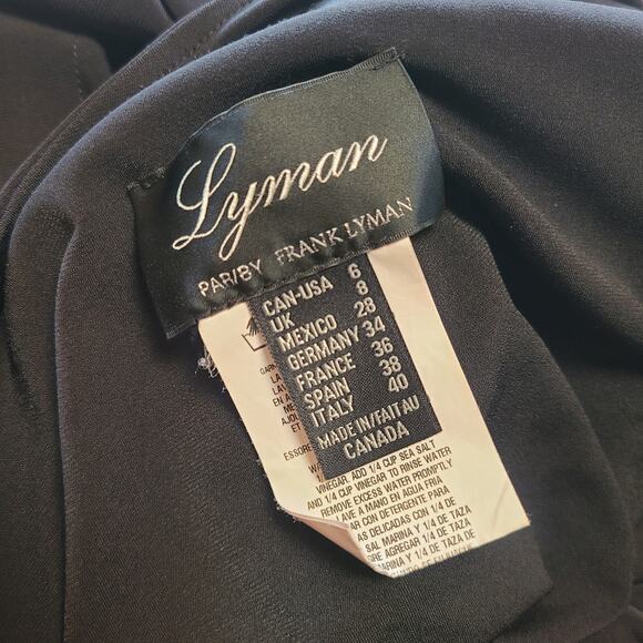 Frank Lyman Jumpsuit Wide Leg One Shoulder Ruffle Black White Size 6 Prom Formal - Picture 7 of 8